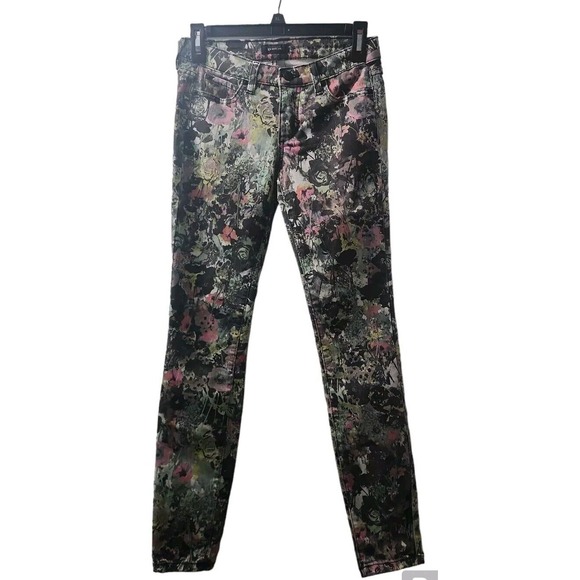 Bebe Floral Print‎ Skinny Jeans Colorful Casual Pants Size 27 - Picture 1 of 9